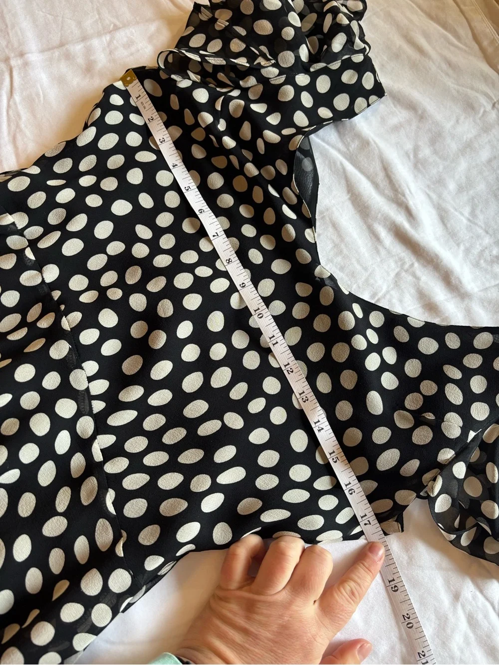 Georgiou Studio 100% Silk Polka Dot Midi Dress 8 Flutter Sleeve Romantic Y2K